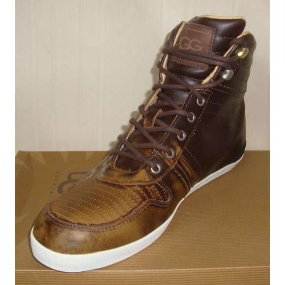 UGG  EMPIRE Men's Chestnut Leather Sneakers Size US 9,EU 42 EM-PIRE NIB #1000642 - Picture 4 of 8